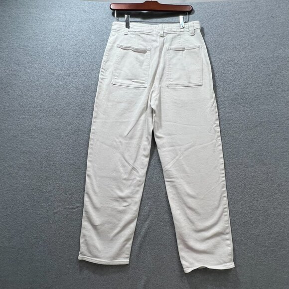 Wilfred Free Sz 10 White High Waist Wide Leg Straight Denim Jeans - Picture 6 of 15